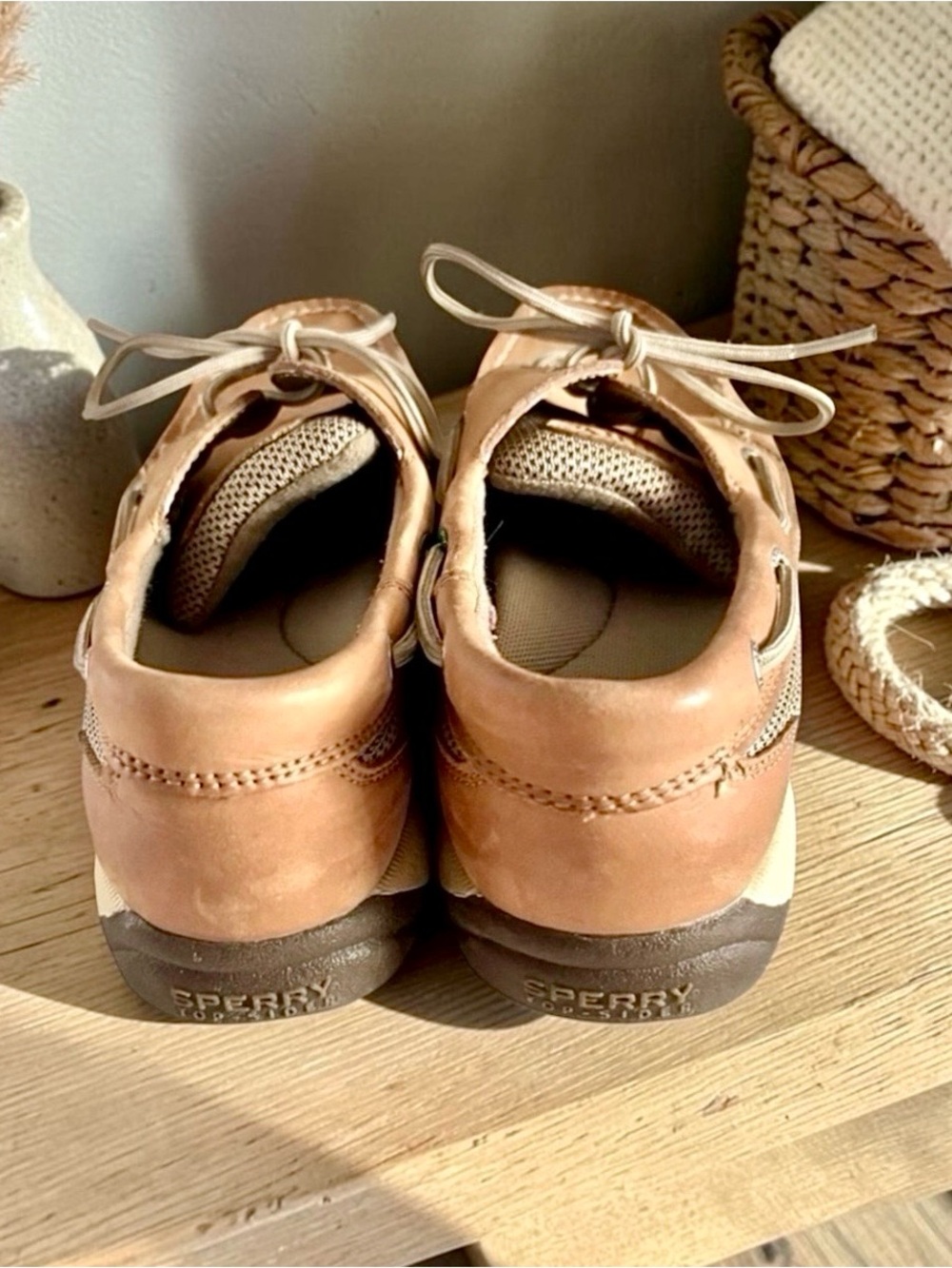 Sperry Top‑Sider Tan Leather Boat Shoes Wide Width Women’s 6.5 - Picture 6 of 15